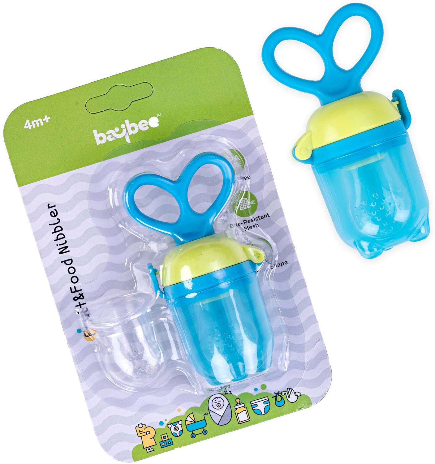 baybee Best Food Feeder Pacifier Fruit Nibbler Infant Silicone Teether Toy with Storage Teether