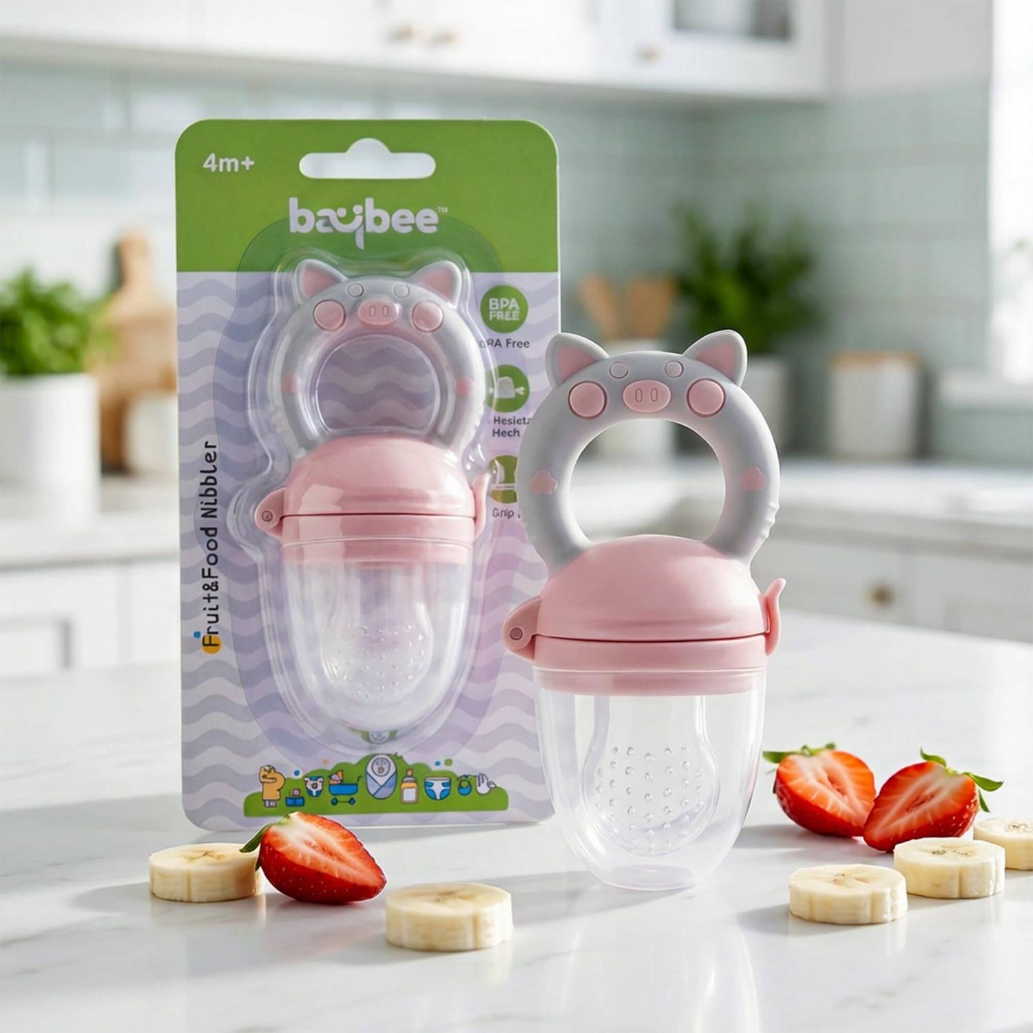 baybee Baby Food Feeder Pacifier-Organic Fresh Fruit Nibbler for 3-24 Months Teether Teether and Feeder