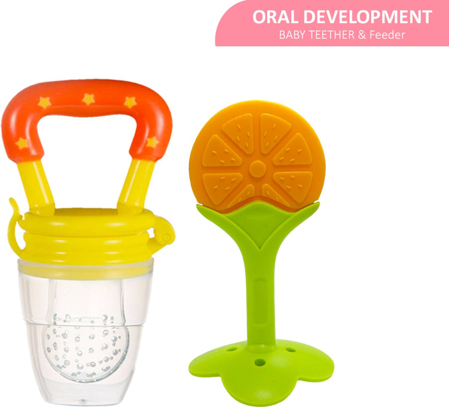 babylak Nibbler Soother For Baby Teether Silicon Toys Fruit Teether for kids (2 Set) Teether