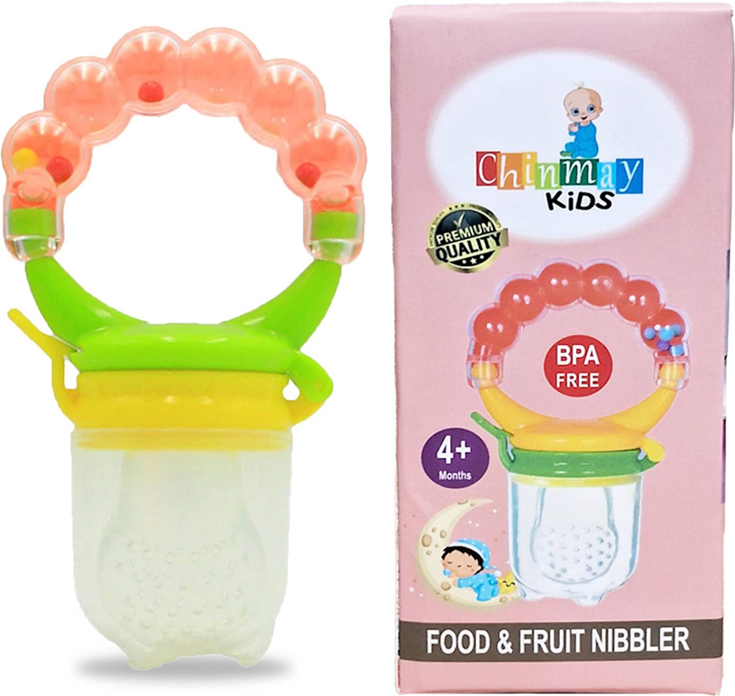 Chinmay Kids Baby Pacifier Food Feeder Silicone Fresh Fruit Milk Nibbler Feeding Safe Kids Soother