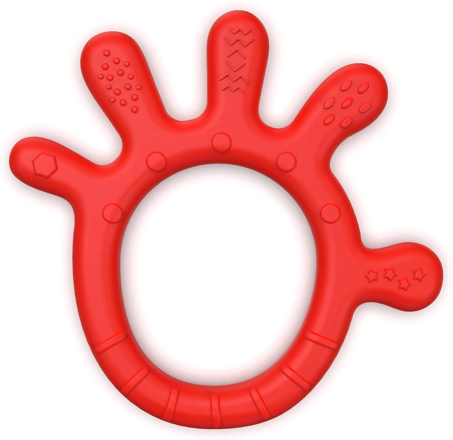 Cherilo Palm Shape Finger Teether, Baby Teething Toy, Chewable, Easy Grip (Pack of 1) Teether