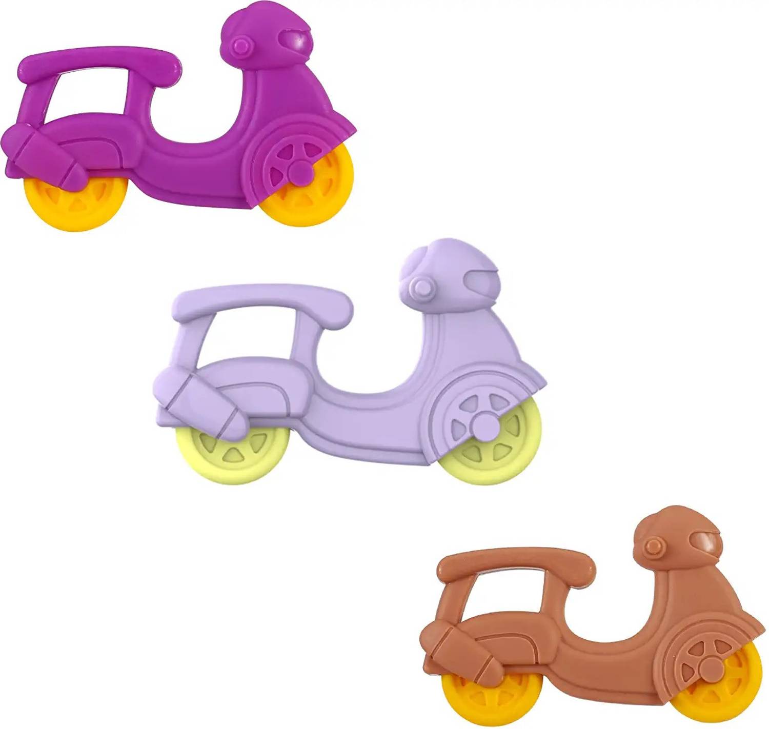 BabyGo Baby Motorcycle Shape Rattle teether ABS Materials for Kids (Set of 3) Teether