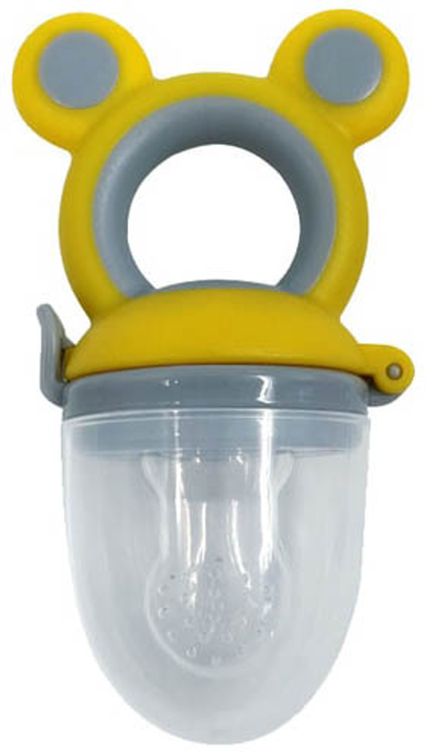 Image of Alya Baby Silicone Squeeze Spoon Feeding Bottle With Fruit Nibbler Soother Teether