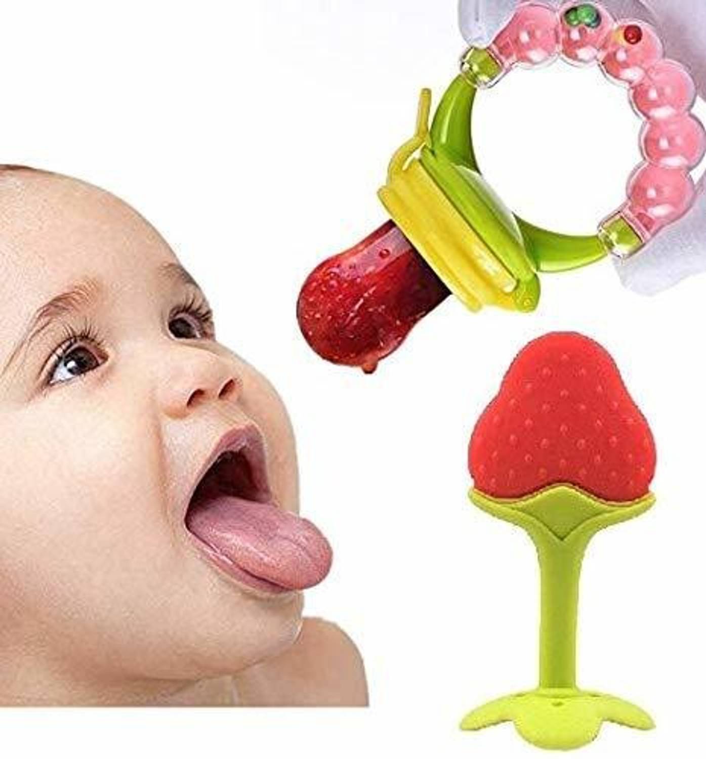 Atipriya Silicone Fruit Teether and Food Nibbler for Baby Teether and Feeder