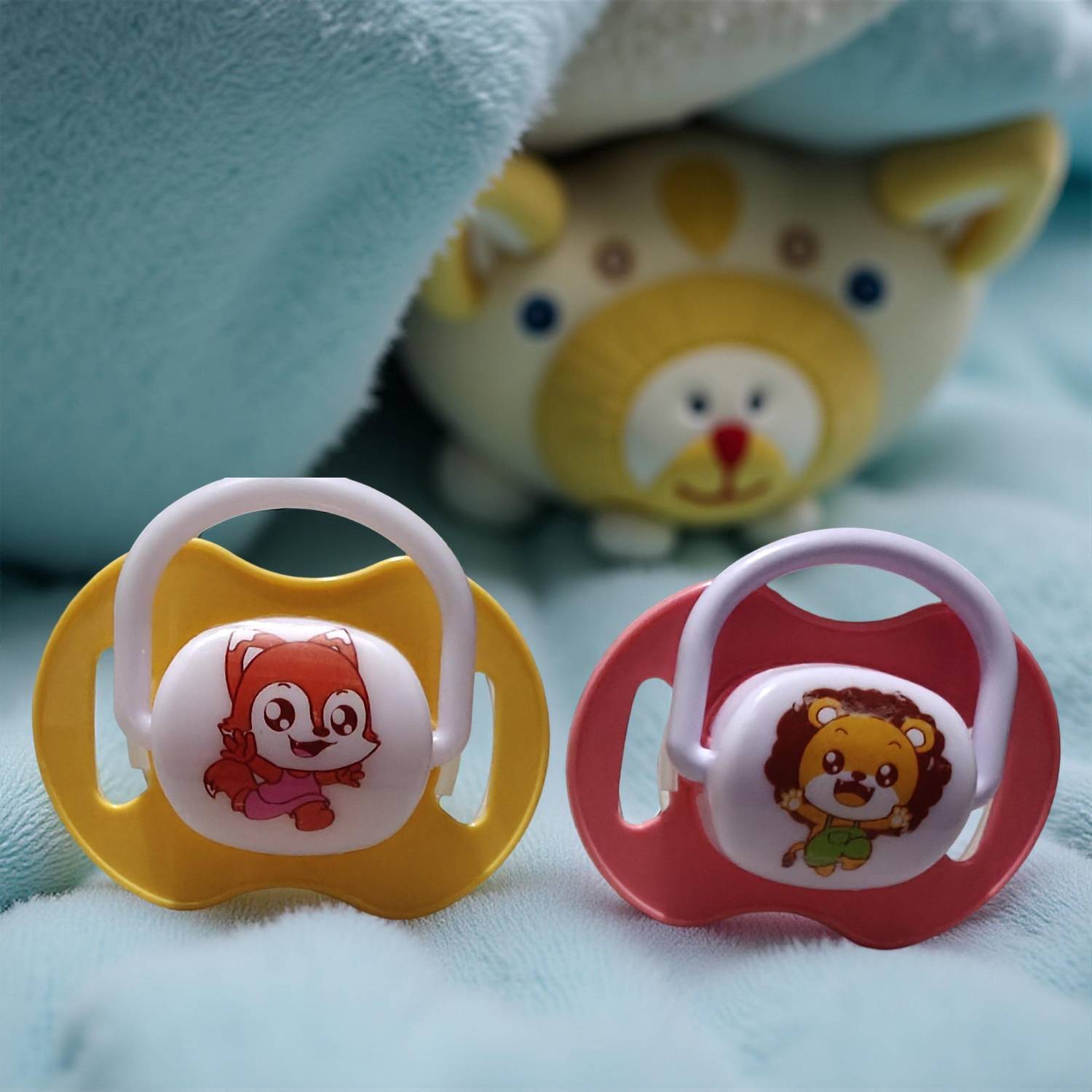 Bachpan Silicone Cartoon Pacifiers | BPA-Free Animal Orthodontic Baby Comfort Set Soother