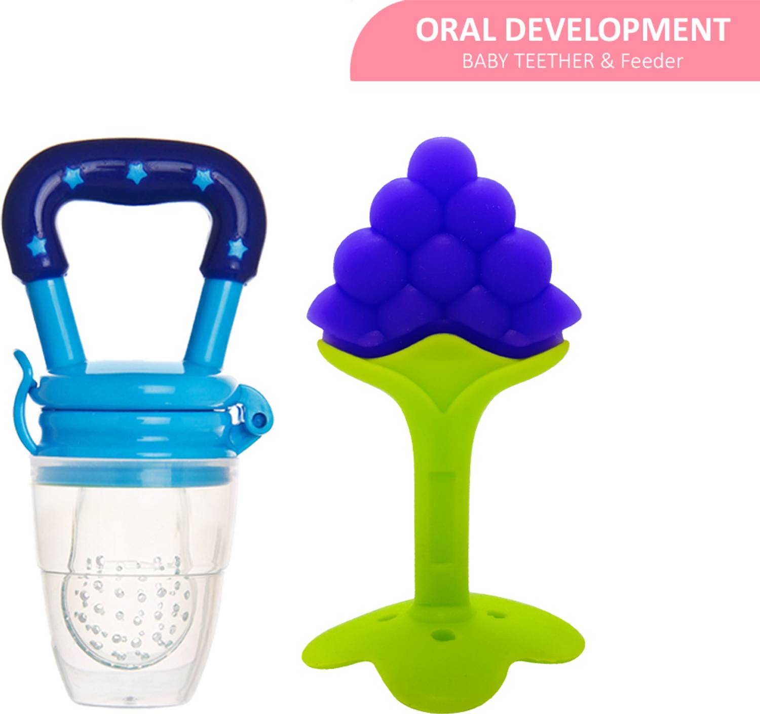 babylak Nibbler Soother For Baby Teether Silicon Toys Fruit Teether for kids (2 Set) Teether