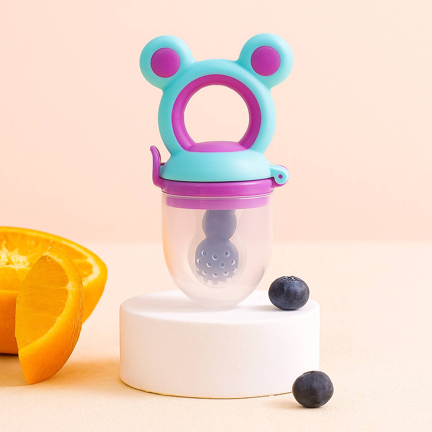 AEREX Silicone Food Pacifier Rabbit Fruit Nibbler Chewing Nibbler for Babies Teether and Feeder