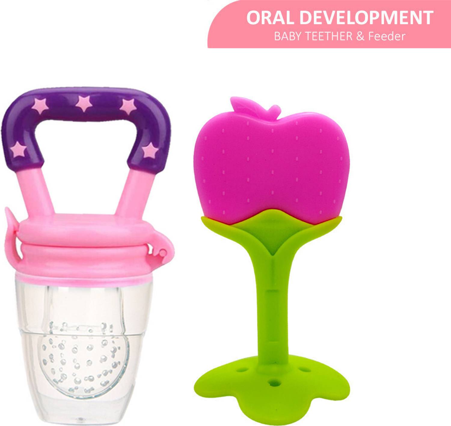 babylak Nibbler Soother For Baby Teether Silicon Toys Fruit Teether for kids (2 Set) Teether