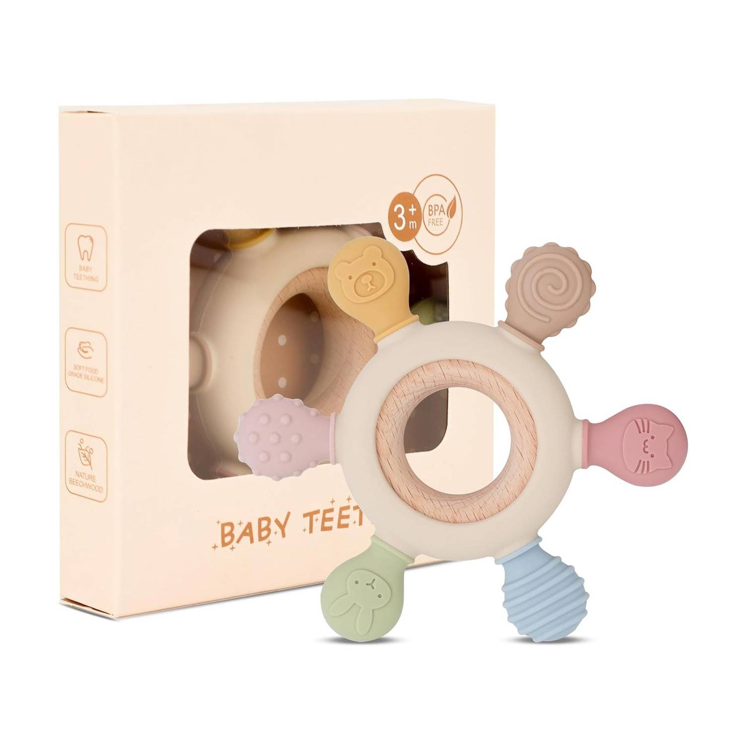 bebe burp Wooden Teether Teether