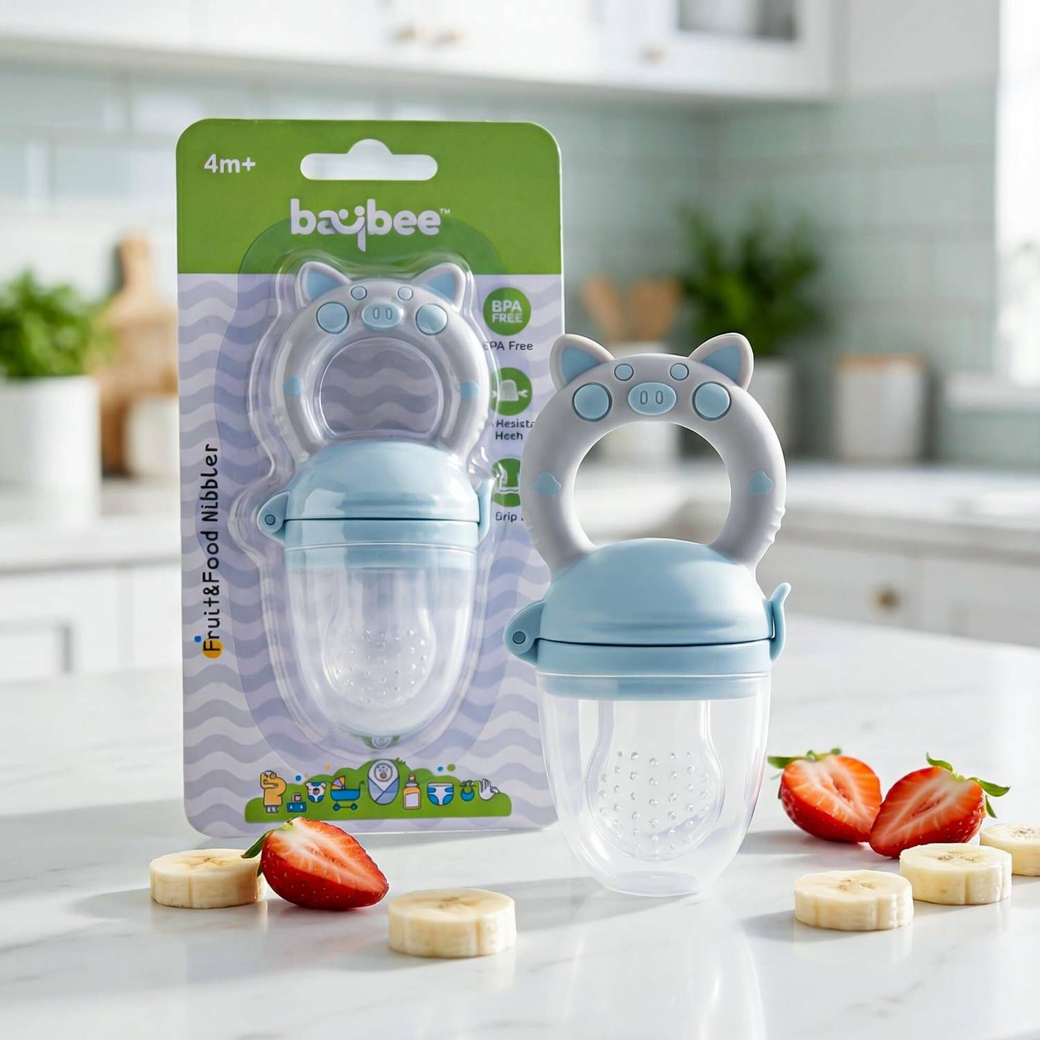 baybee Baby Food Feeder Pacifier-Organic Fresh Fruit Nibbler for 3-24 Months Newborn Teether and Feeder
