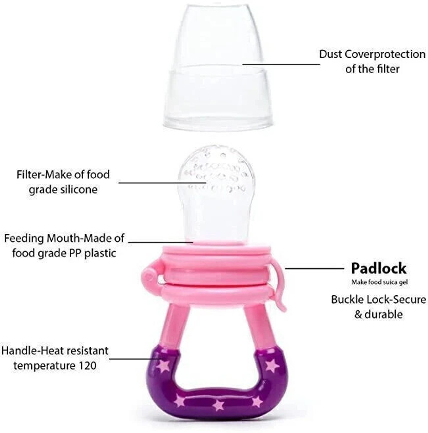 Image of WooCute Baby Fresh Fruit Food Feeder Nibbler Pacifier|Training Massaging Toy Teethe|Babies Toddlers Infants Kids Soother