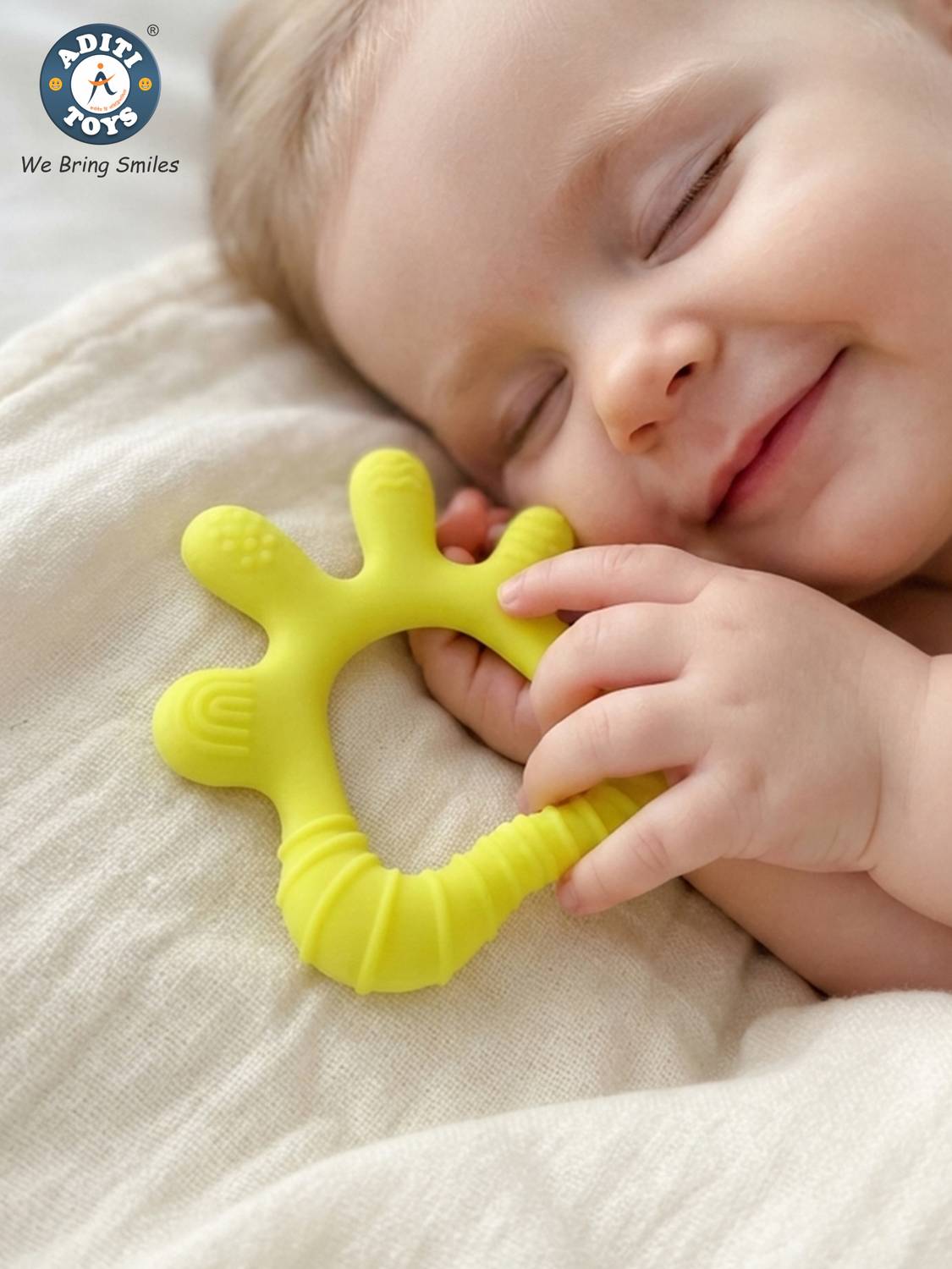 Aditi Toys Soft Silicone Teether Non Toxic BPA Free Teething Toy for 6 to 12 Month Babies Teether