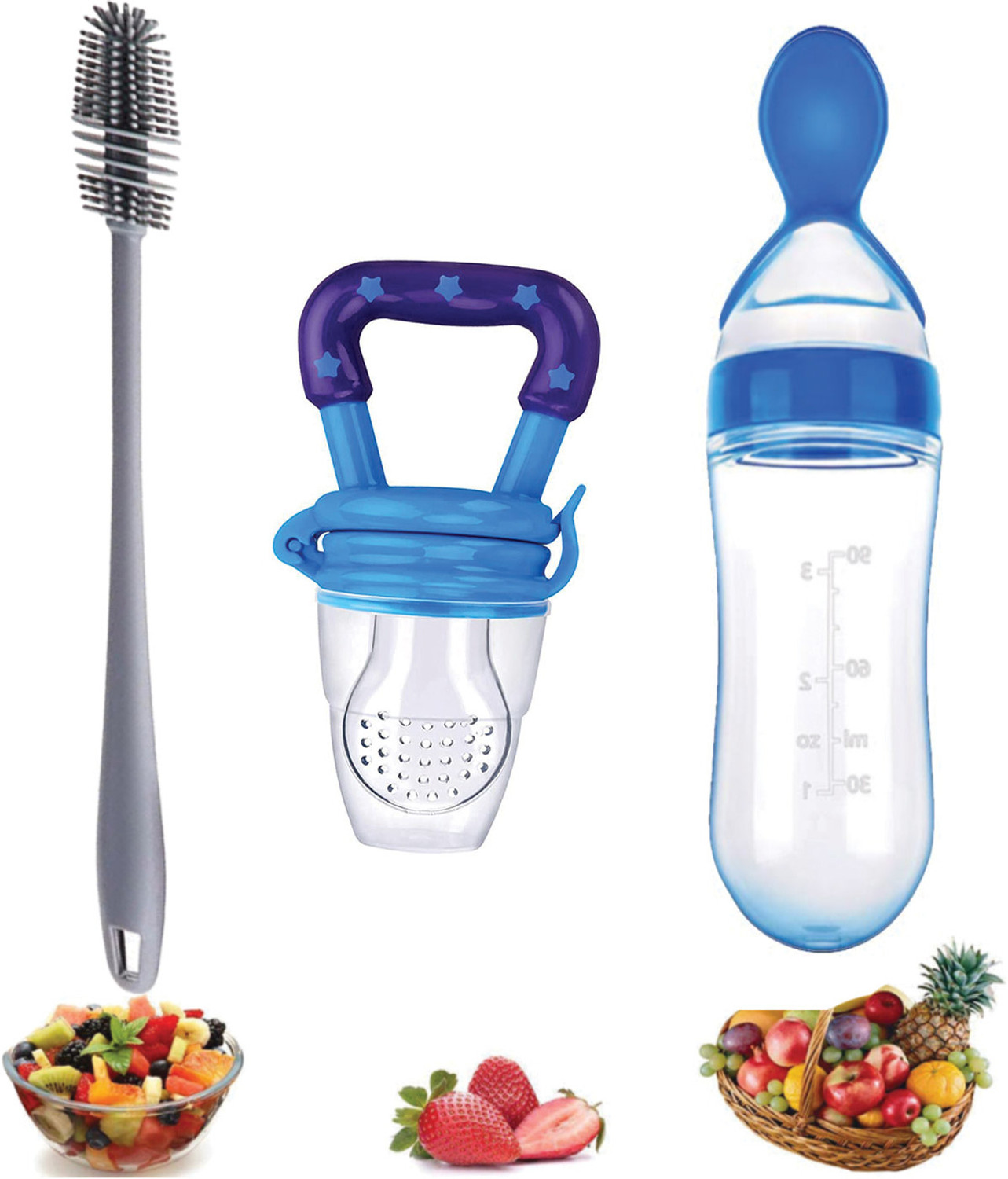 Image of Wagwanfly Baby Pacifier Spoon Food Feeder Fruit Feeder Brush For New Born baby BPA Free Teether and Feeder