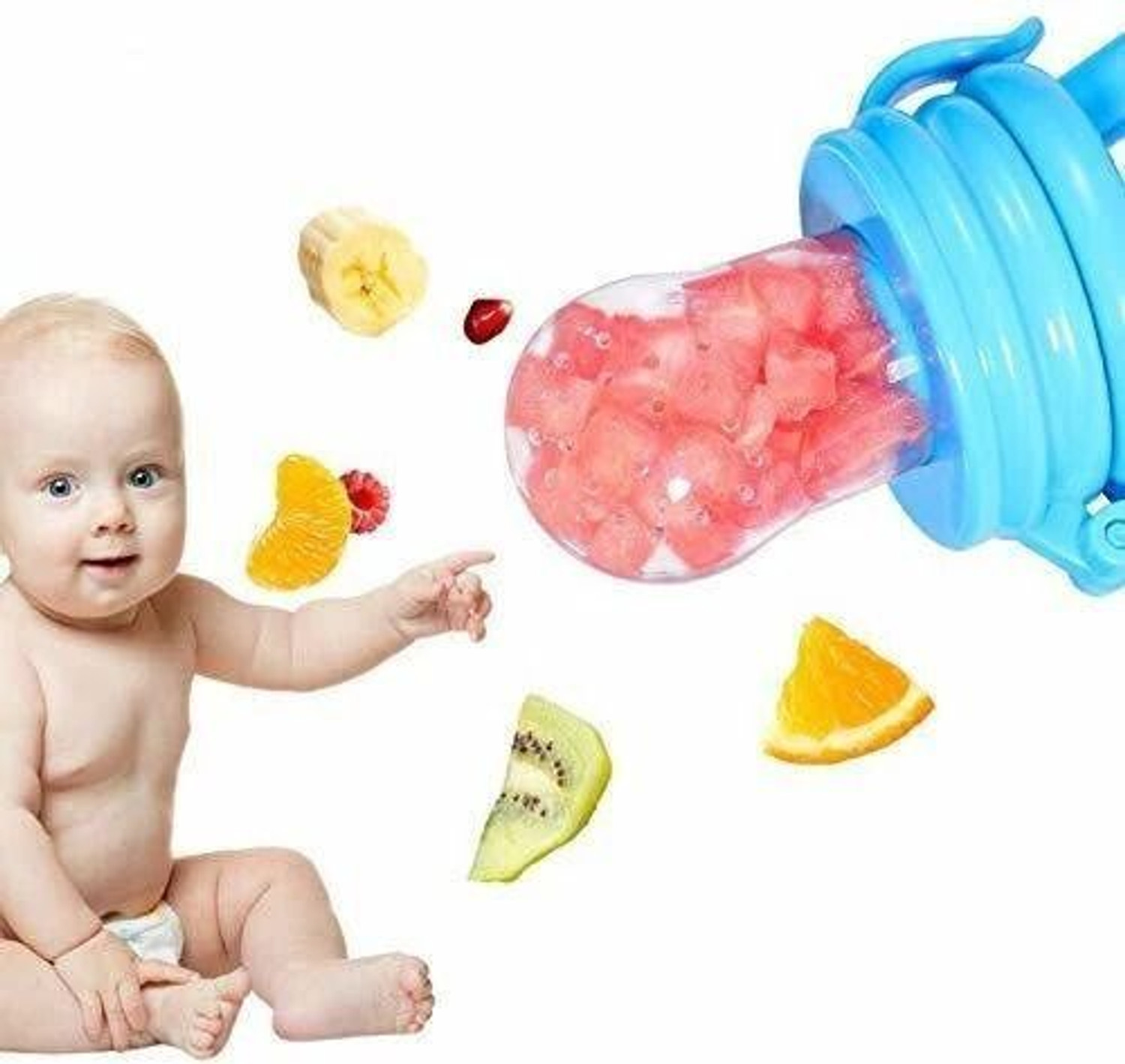Image of Wolfano Vegetable and Fruit Nibbler Teether and Feeder (Multicolor)