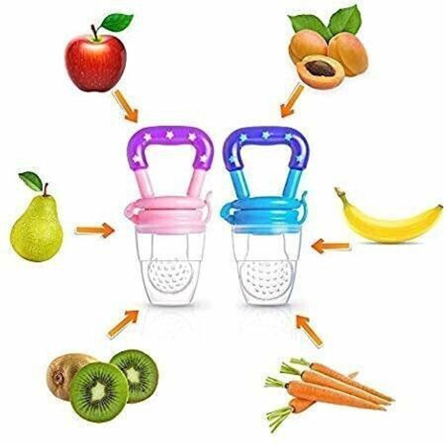 Image of Wolfano Vegetable and Fruit Nibbler Teether and Feeder (Multicolor)