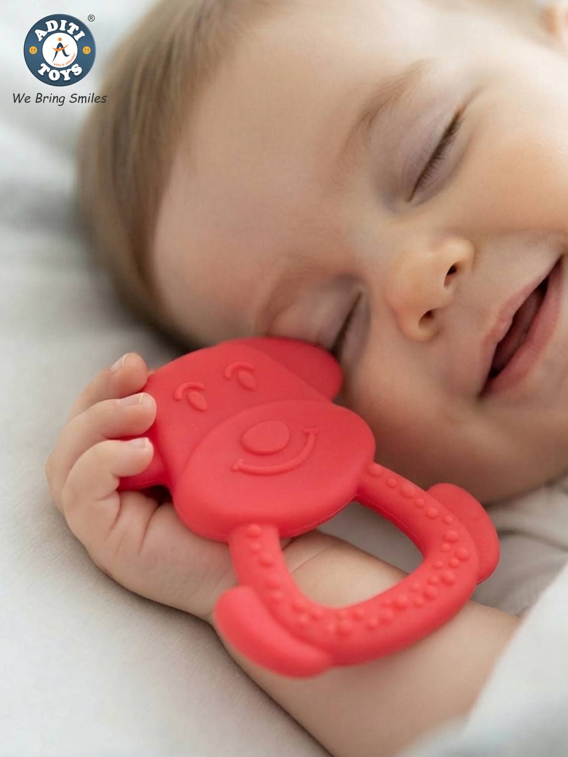 Aditi Toys Soft Silicone Teether Non Toxic BPA Free Teething Toy for 6 to 12 Month Babies Teether