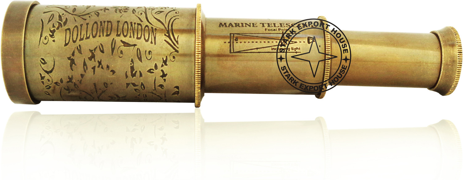 Image of Stark Export House Antique Brass Telescope Binoculars 6-inch Catadioptric Telescope