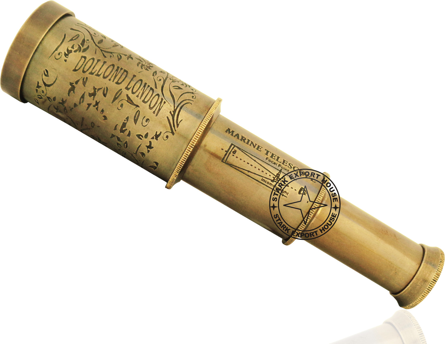 Image of Stark Export House Antique Brass Telescope Binoculars 6-inch Catadioptric Telescope