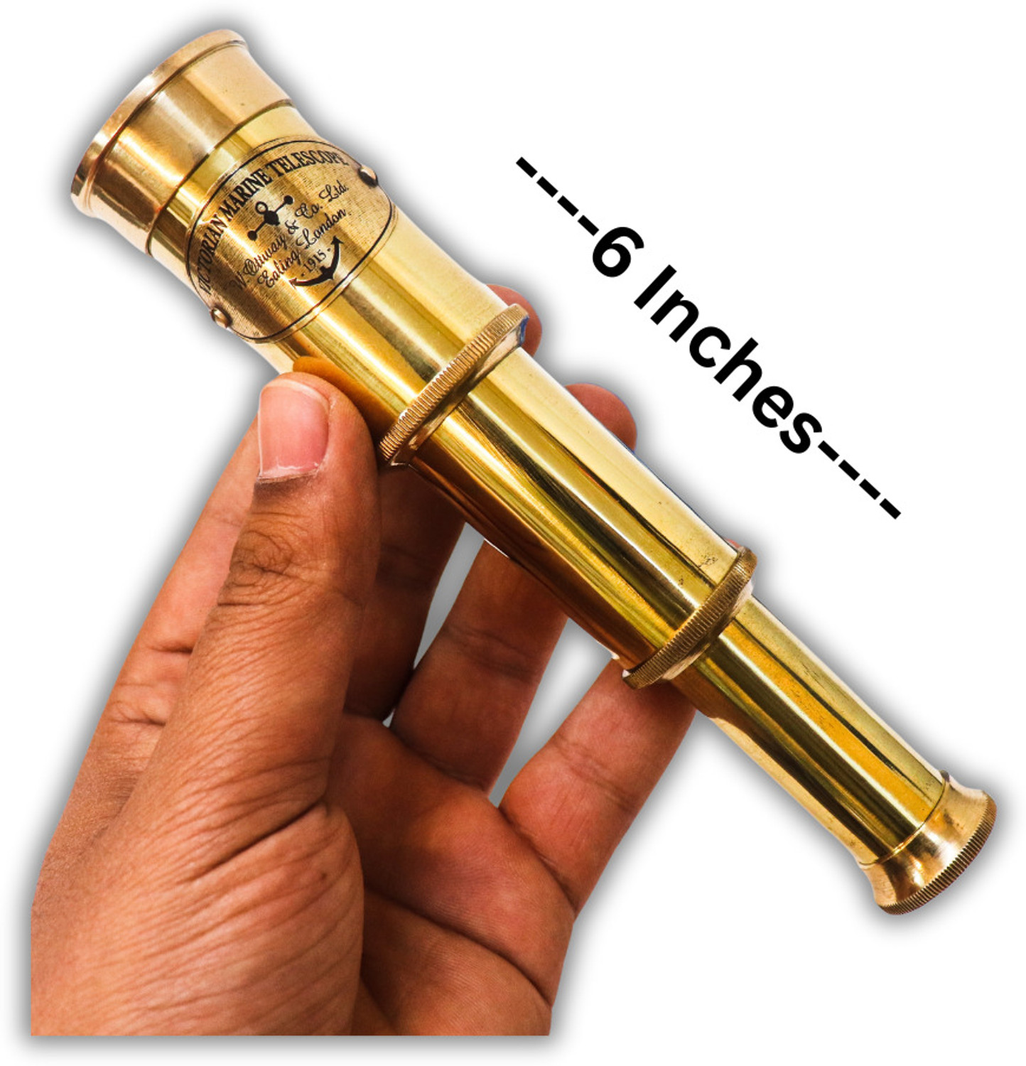 Image of ASIART Brass Pirates Telescope With Beautiful Handmade Red Resin Box Reflecting Telescope