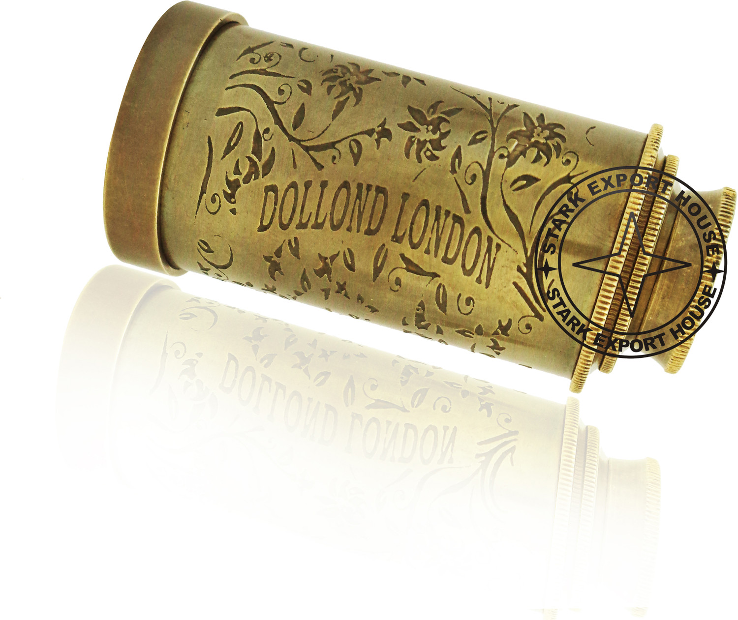 Image of Stark Export House Antique Brass Telescope Binoculars 6-inch Catadioptric Telescope
