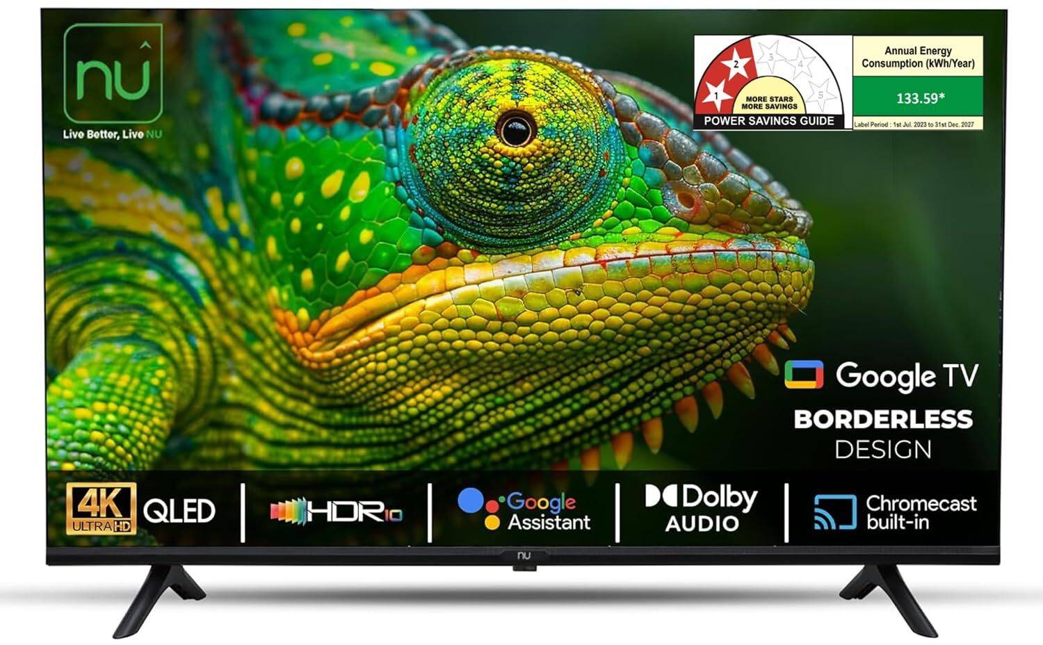 NU 43 cm (109.2 inch) QLED Ultra HD (4K) Smart Google TV with Mou