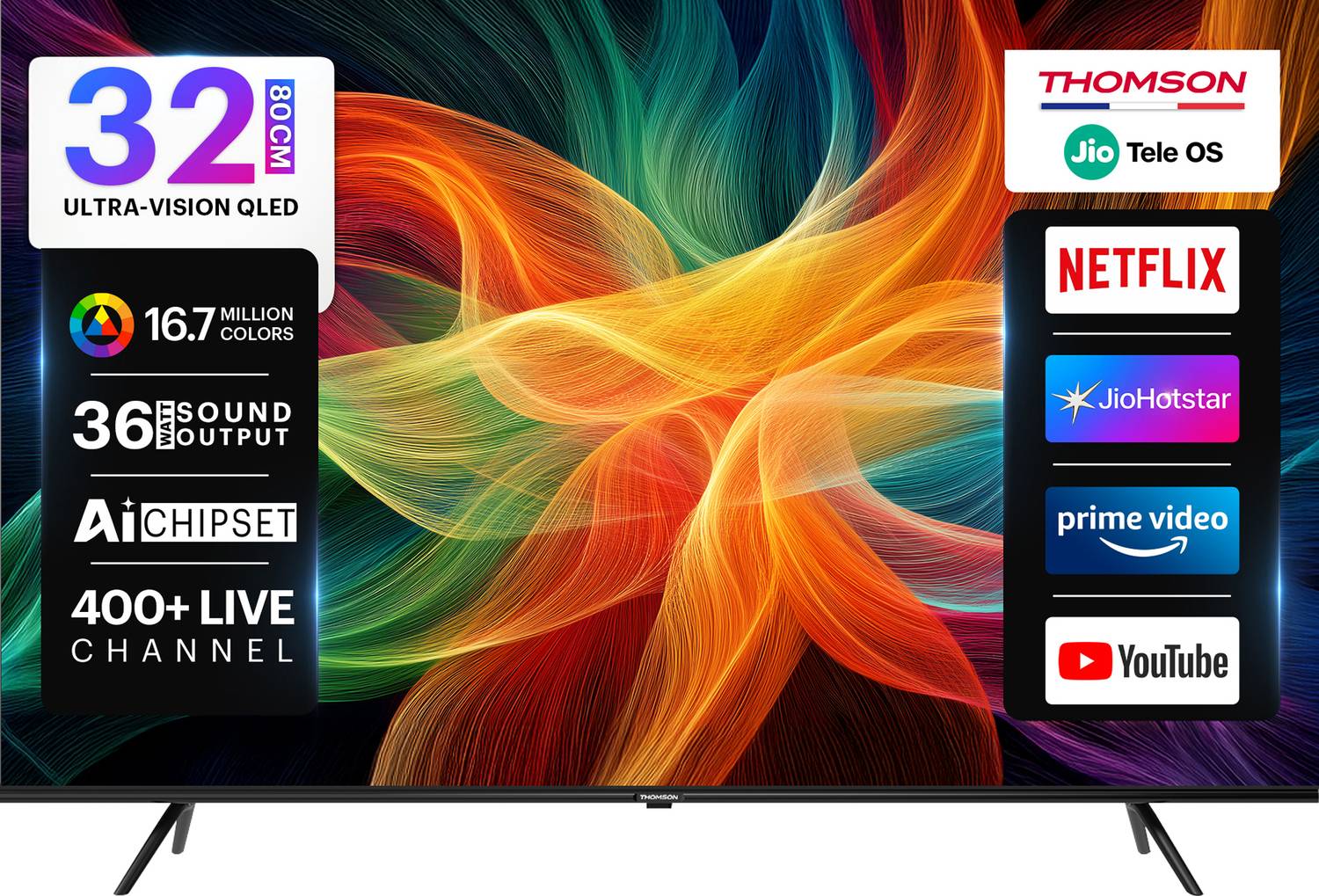 Thomson 80 cm (32 inch) QLED HD Ready Smart JioTele OS TV 2026 Ed