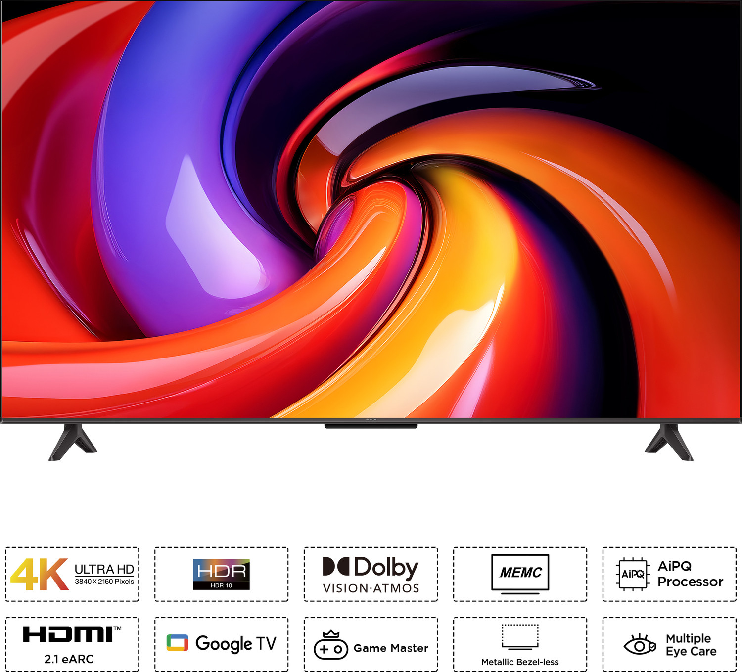 Image of iFFALCON by TCL U65 126 cm (50 inch) Ultra HD (4K) LED Smart Google TV with MEMC | Dolby Vision-Atmos | HVA Panel & Metallic Bezel-Less