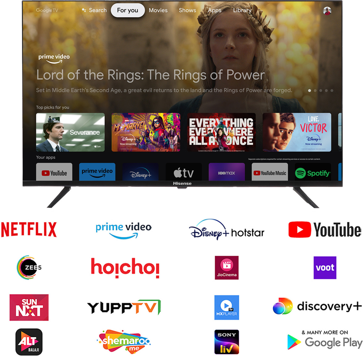 Image of Hisense 80 cm (32 inch) HD Ready LED Smart Google TV with Dolby Audio, 30W Powerful Sound, HDR 10, Super Bright Panel (32E43N)