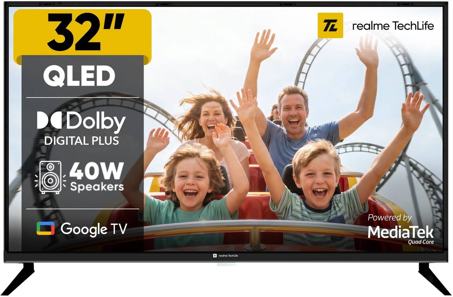 realme TechLife 32 inch QLED HD Ready Smart Google TV - Image 1