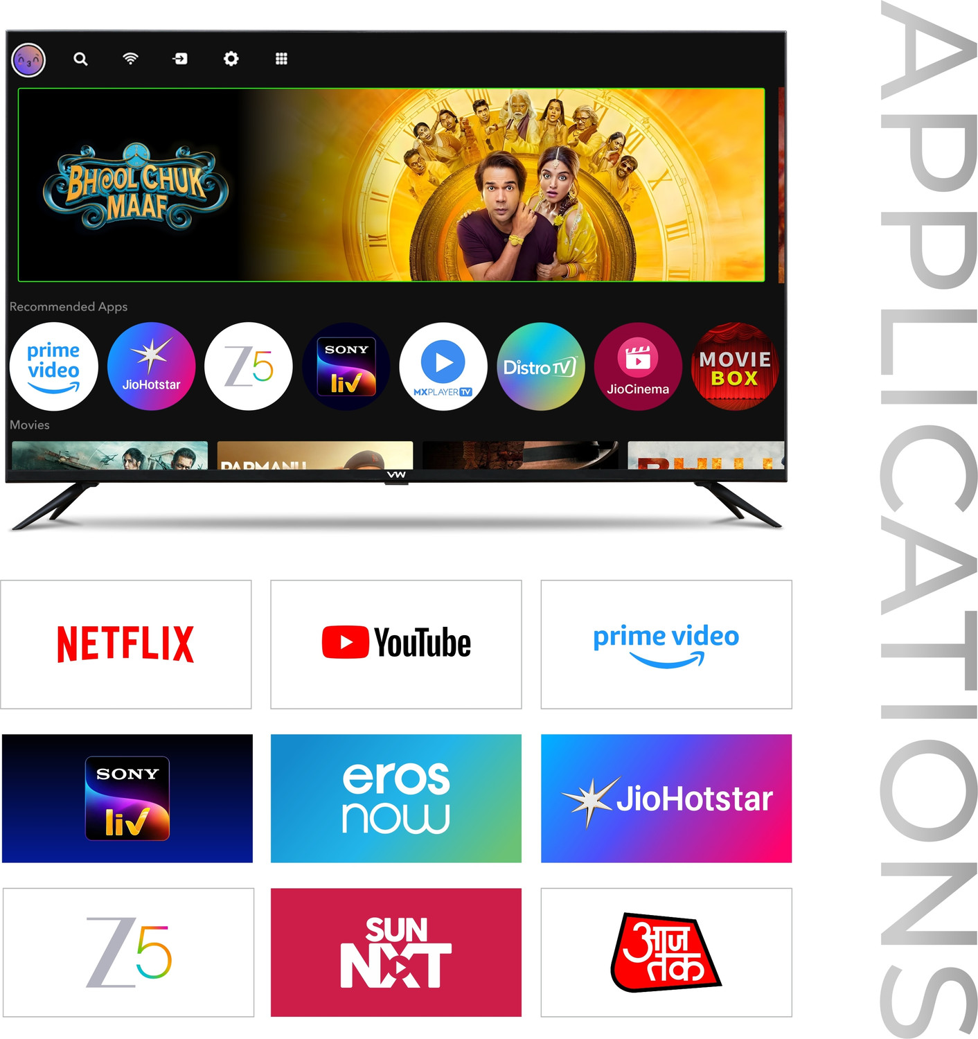 Image of VW Spectra Series 109 cm (43 inch) QLED Full HD Smart Android TV