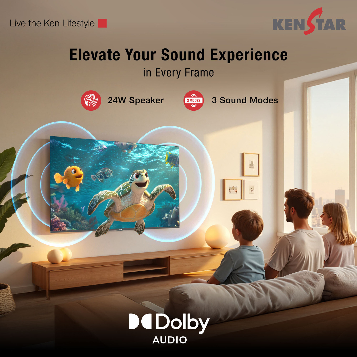 Image of Kenstar 139 cm (55 inch) Ultra HD (4K) LED Smart Tizen TV with Metal Frameless Design 24W Dolby Audio Samsung TV Plus App (100+ Live Channels) Voice enabled Remote