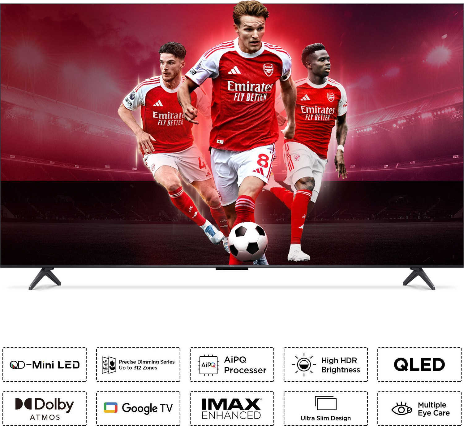 Image of TCL 65Q6CS 164 cm (65 inch) Ultra HD (4K) Mini LED Smart Google TV with High HDR Brightness | 312+ Dimming Zones | AiPQ Processor | Dolby Vision-Atmos 40 W ONKYO 2.1 Hi-Fi System | IMAX Enhanced