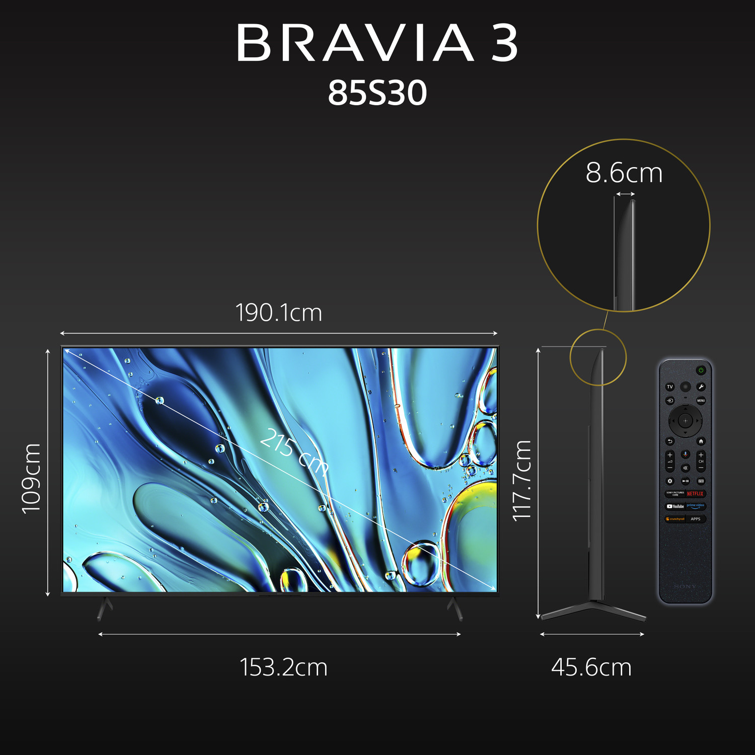 Image of SONY BRAVIA 3 214.8 cm (85 inch) Ultra HD (4K) LED Smart Google TV with Advanced AI Processor X1 HDR, Sony Picture Core, Dolby Vision Atmos