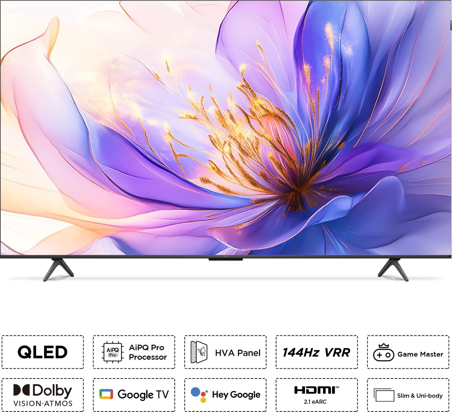 Image of TCL T89C 139 cm (55 inch) QLED Ultra HD (4K) Smart Google TV with HVA Panel | Dolby Vision- Atmos, 35W ONKYO 2.1 Hi-Fi System | 144 Hz VRR | MEMC 120 Hz