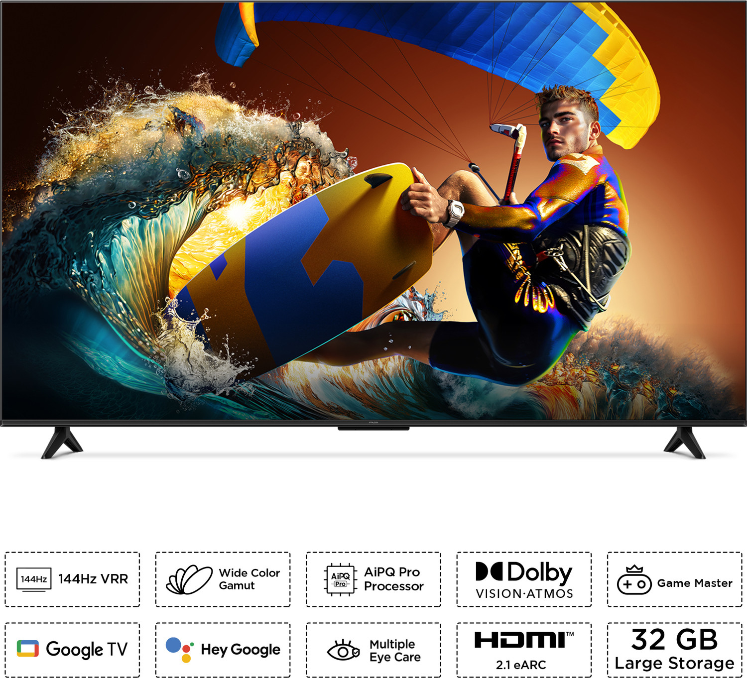 Image of iFFALCON U75 189 cm (75 inch) Ultra HD (4K) LED Smart Google TV with 144 Hz VRR | Wide Color Gamut | AiPQ Pro Processor | 30 W Dolby Vision- Atmos | 3 GB RAM | 32 GB ROM