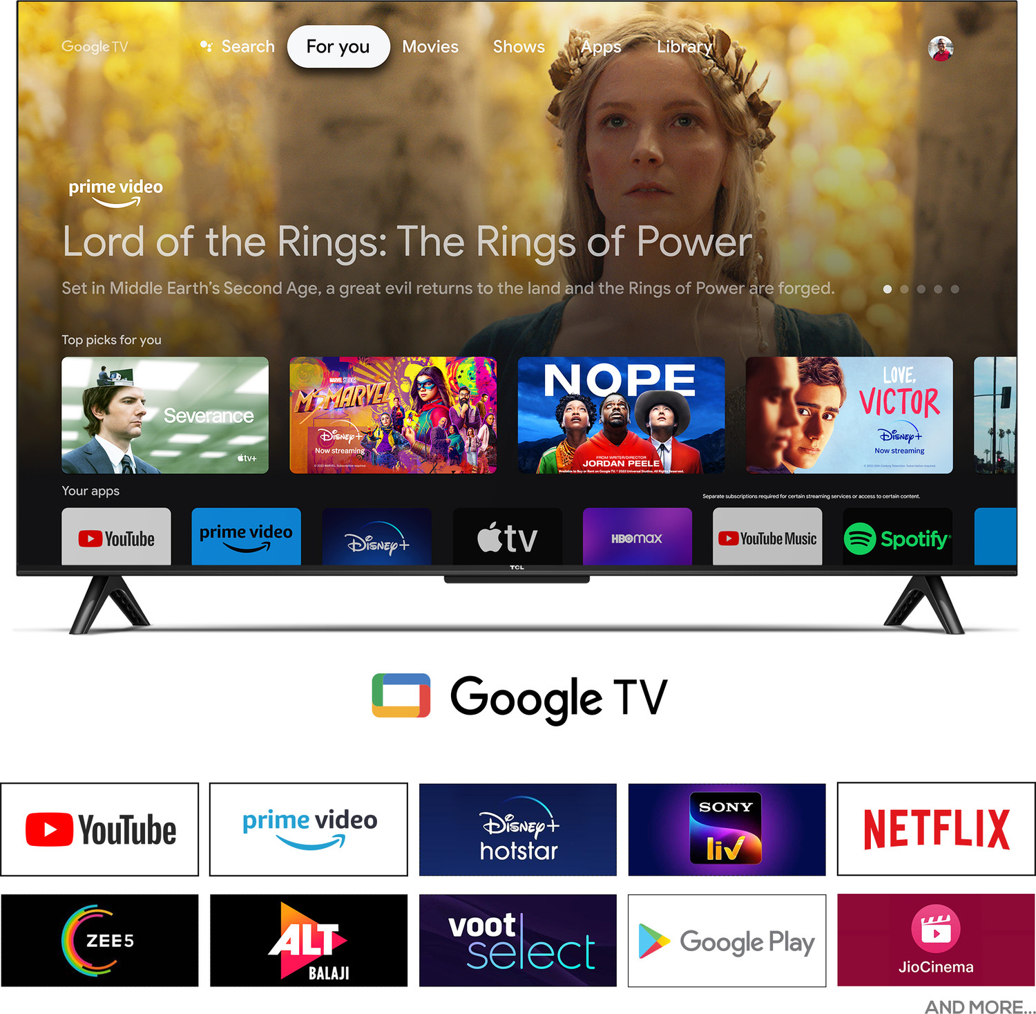 Image of TCL V6B 108 cm (43 inch) Ultra HD (4K) LED Smart Google TV with 24W Dolby Audio and Metallic Bezel-Less