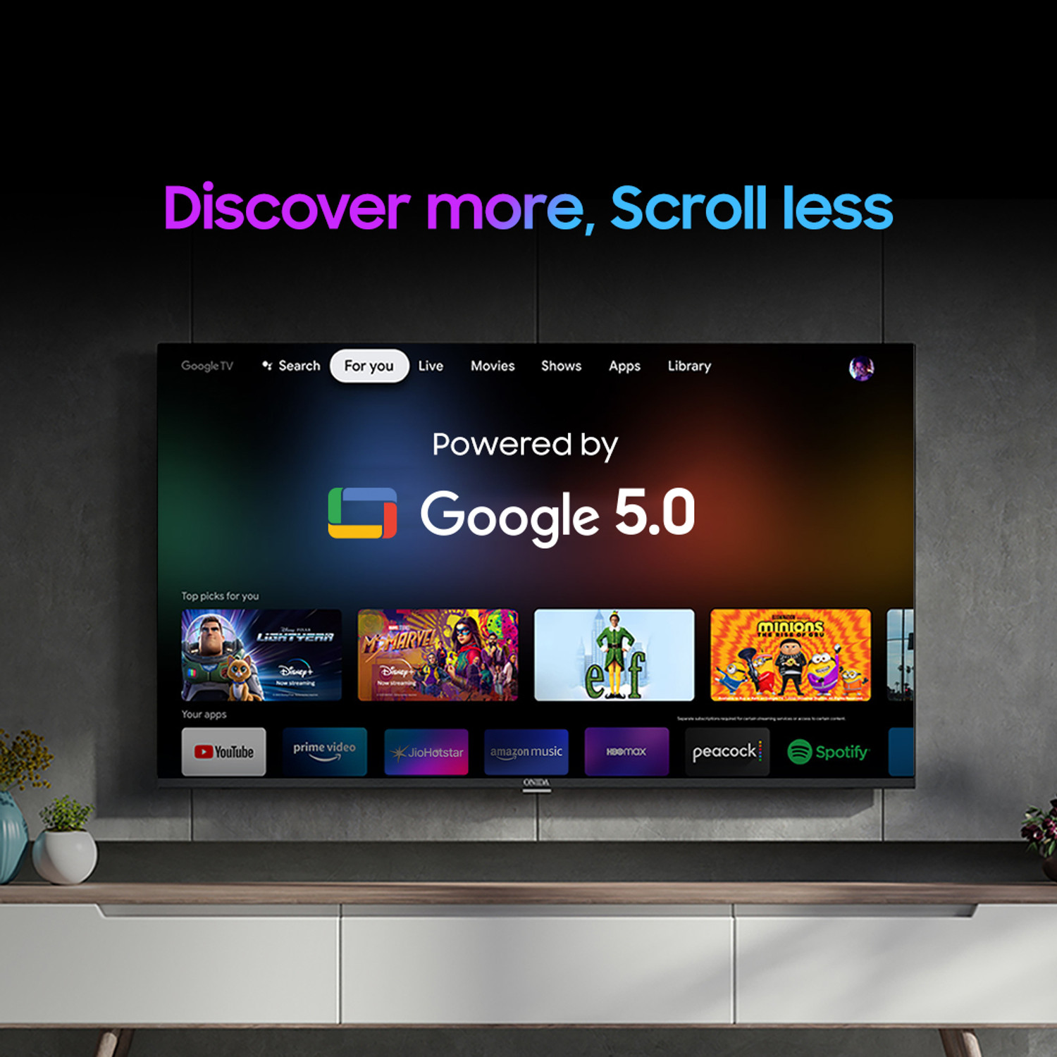 Image of ONIDA Karaoke Series 164 cm (65 inch) Ultra HD (4K) LED Smart Google TV 2025 Edition with Google 5.0, MEMC