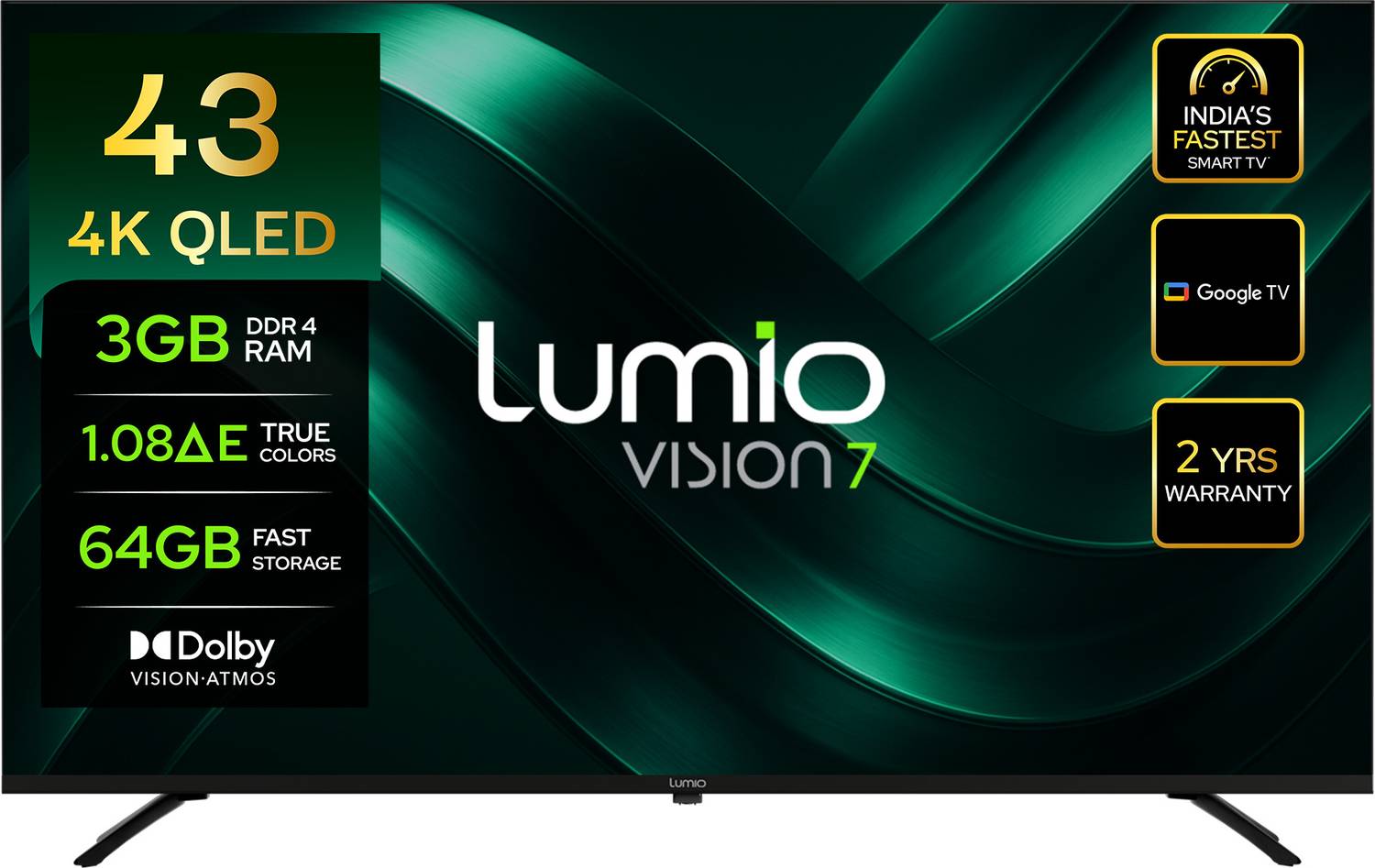 Lumio Vision 7 109 cm (43 inch) QLED Ultra HD (4K) Smart Google T