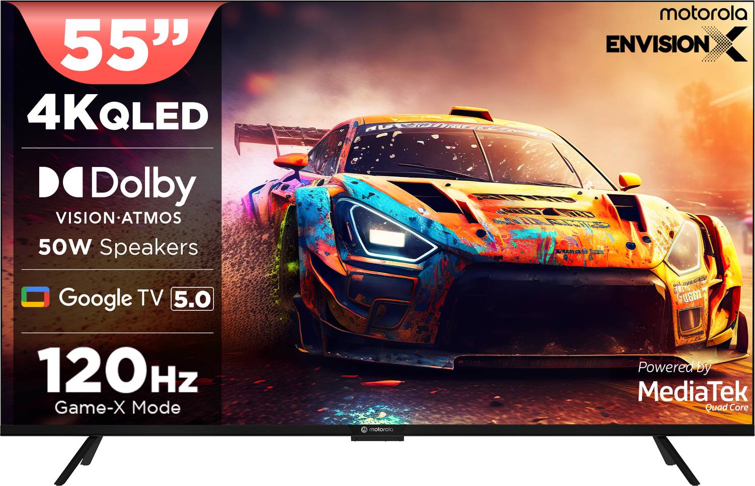 MOTOROLA 140 cm (55 inch) QLED Ultra HD (4K) Smart Google TV 2026