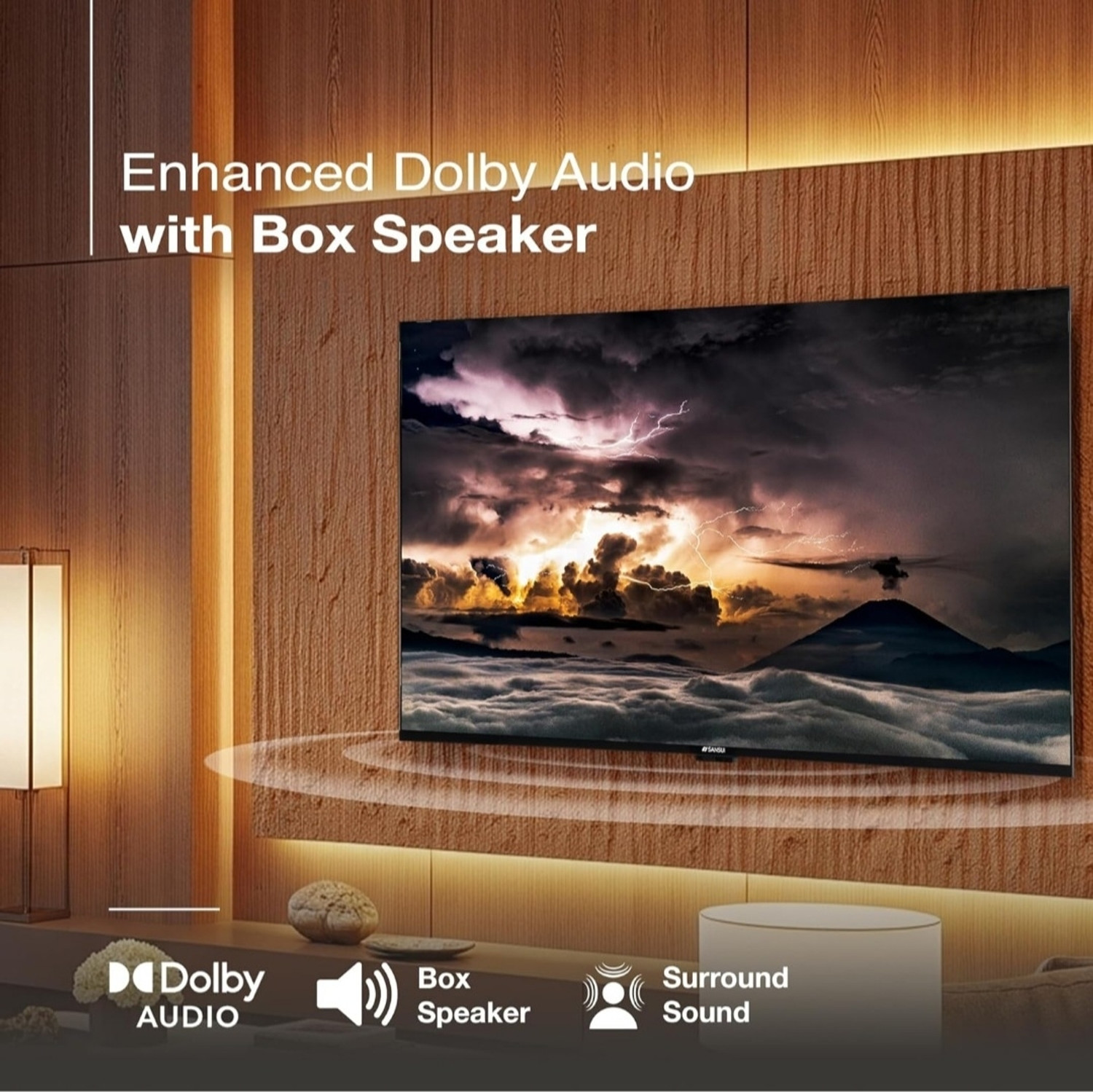 Image of Sansui 109 cm (43 inch) Ultra HD (4K) LED Smart Google TV with HDR10| HLG| Dolby Audio| HSR 120Hz Refresh Rate| MEMC| 30W Surround Sound| FloLED Panel