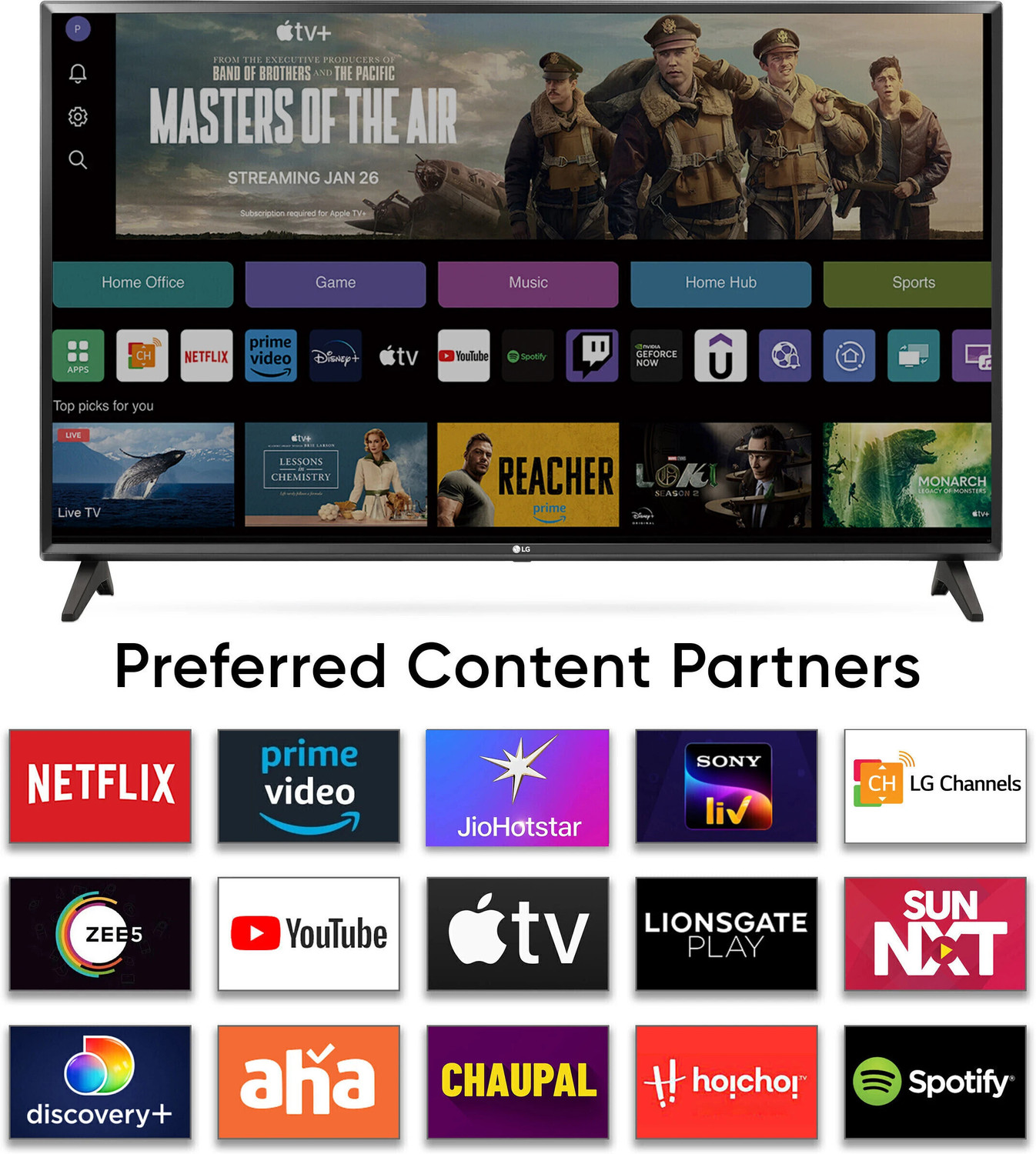 Image of LG LR600 80 cm (32 inch) HD Ready LED Smart WebOS TV with Alpha5 Gen 6 AI Processor 125+ Free LG Channels AI Functions AI Sound (Virtual Surround 5.1 Up-mix) HDR 10 Magic Remote Compatible 60Hz Refresh Rate FTA Satellite Connectivity Wi-Fi Built-In