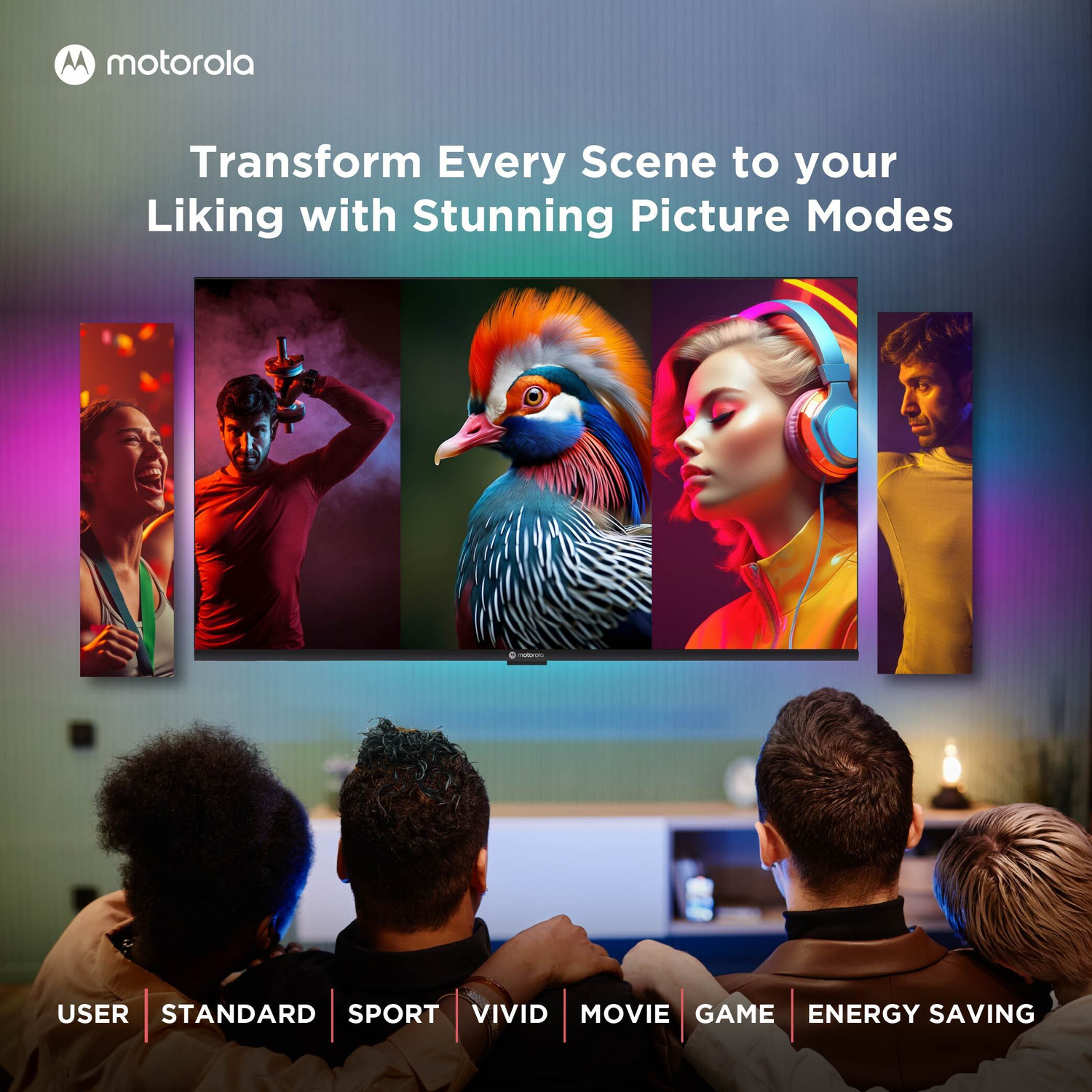 Image of MOTOROLA 80 cm (32 inch) QLED HD Ready Smart Google TV 2025 Edition with 5.0 OS, 40 W speaker, and Dolby Audio