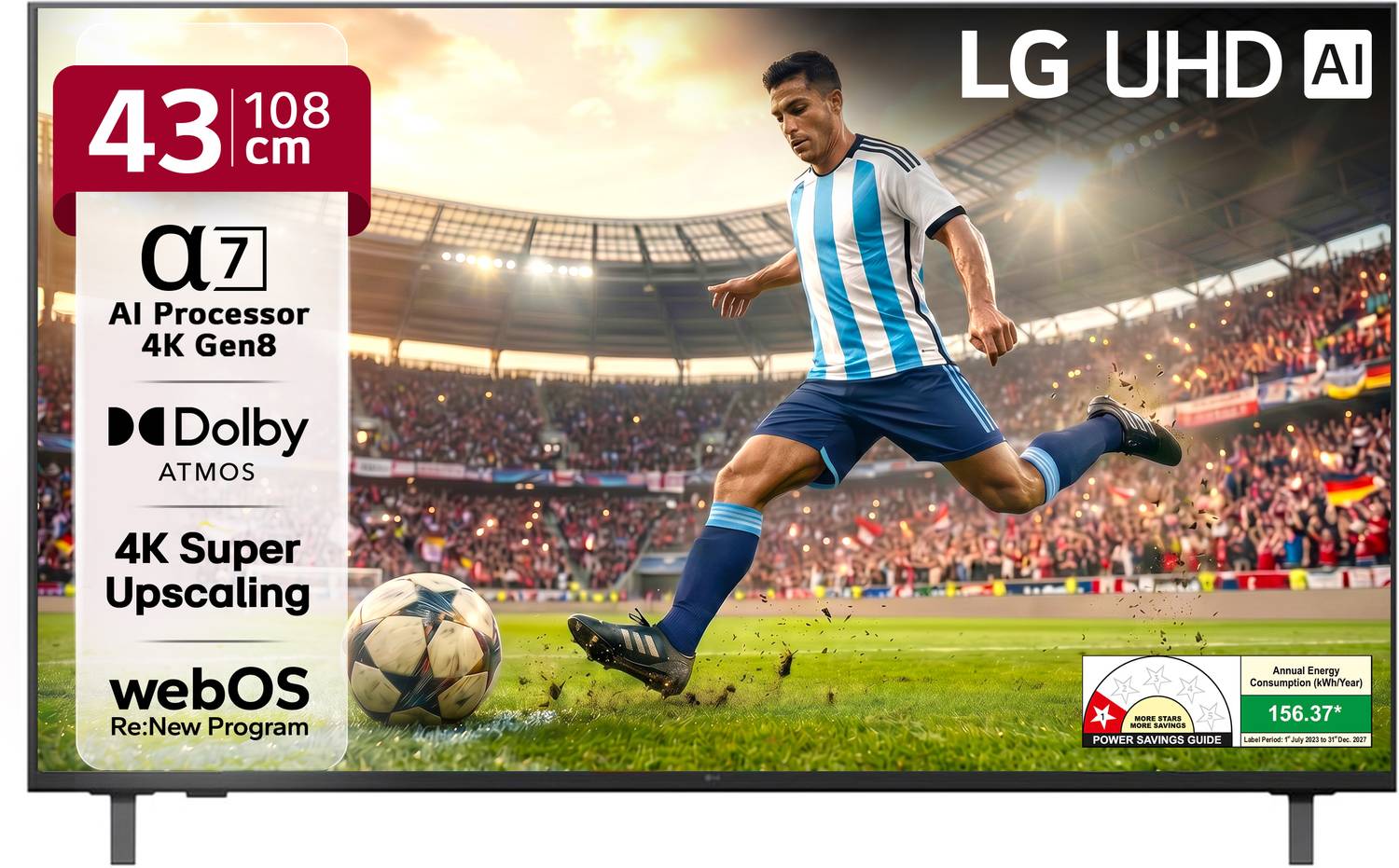 LG AI TV UA8200 108 cm (43 inch) Ultra HD (4K) LED Smart WebOS TV with Alpha7 AI Processor 4K Gen8 | 4K Super Upscaling | AI Picture Pro | 4K Expression Enhancer | NEW AI Magic Remote Compatible | AI Search with MS Copilot | AI Sound Pro (9.1.2 ch) | Dolby Atmos | Chromecast Built-in price history chart and lowest price