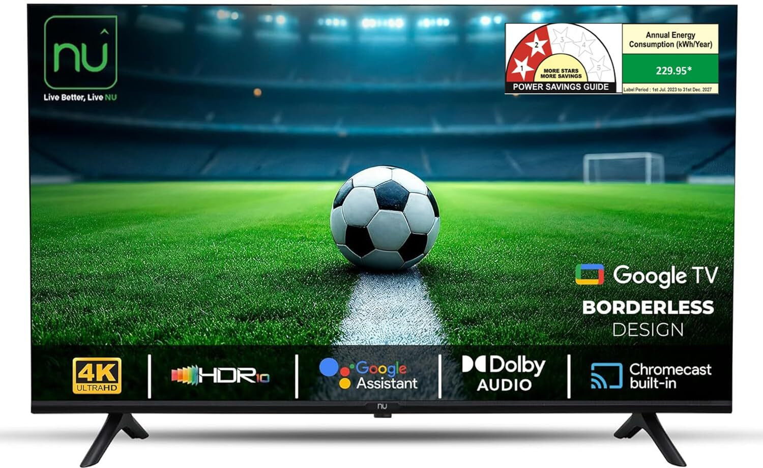 Image of NU 80 cm (32 inch) QLED HD Ready Smart Google TV with Mount