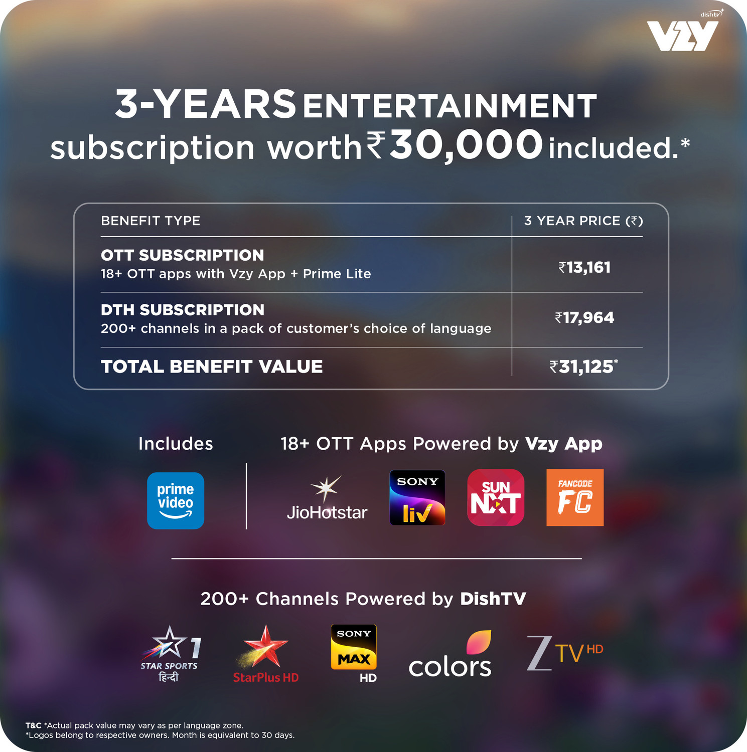 Image of VZY by DishTV A-Series 140 cm (55 inch) QLED Ultra HD (4K) Smart Google TV with 3-Year Premium Bundled Content Offering (200+DTH Channels & 18+OTTs- Jio Hotstar, Sony Liv, Z5..) 3 Years WarrantyMEMC 120 HzHDR10ALLM 2GB RAM, 32GB Storage24W Speaker Dolby AudioVoice Assistant Remote Googlecast Built-in
