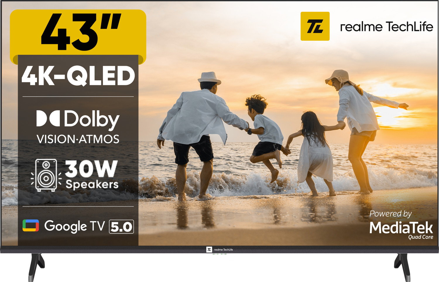 Image of realme TechLife 109 cm (43 inch) QLED Ultra HD (4K) Smart Google TV 2026 Edition