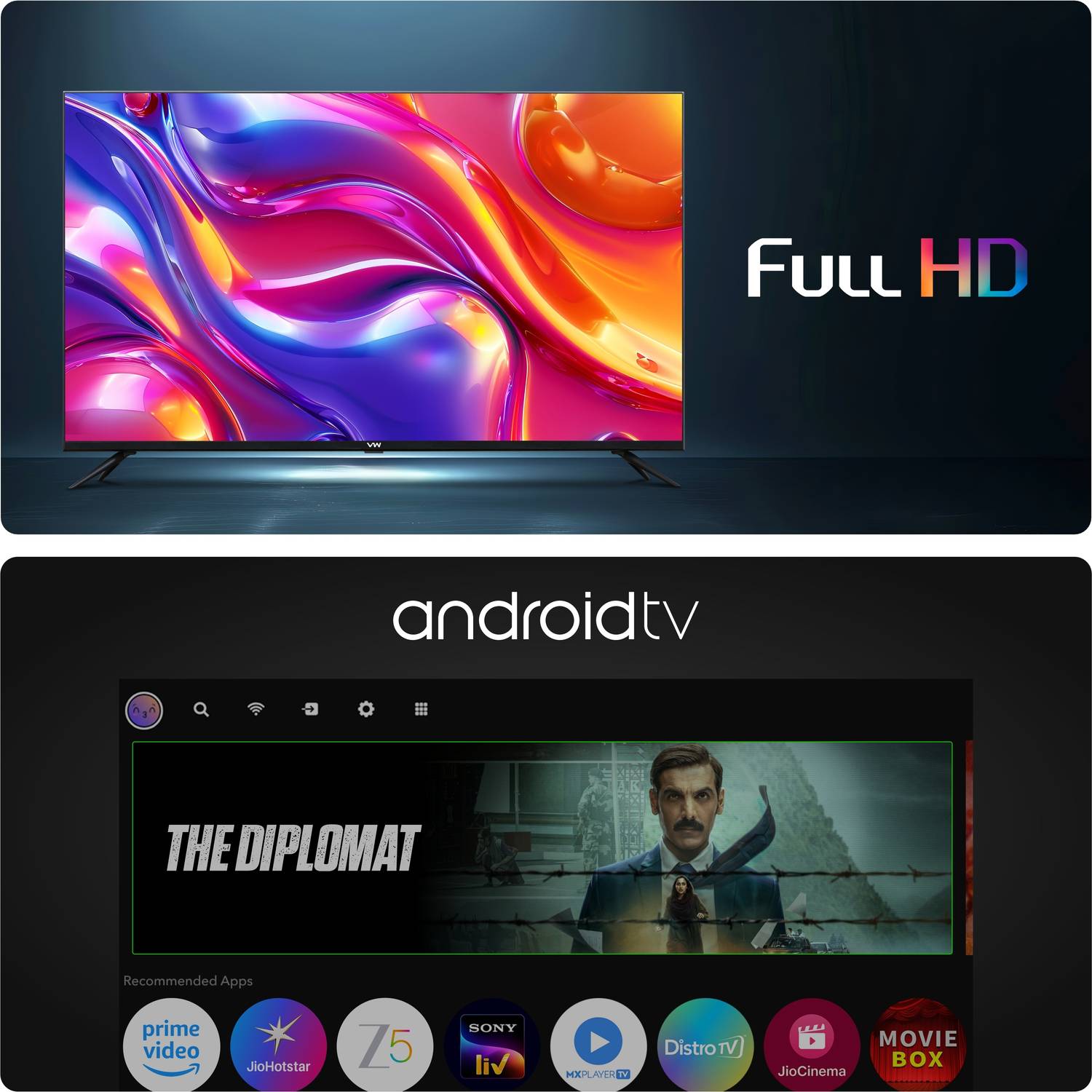 VW OptimaX 43 inch QLED Smart Android TV - Image 5