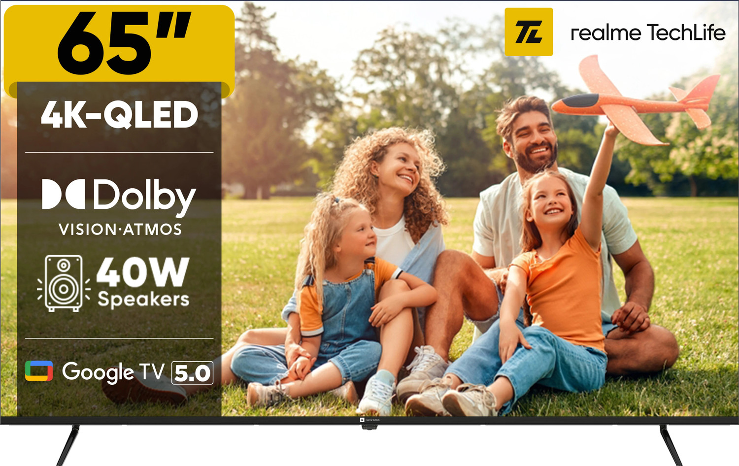 Image of realme TechLife 164 cm (65 inch) QLED Ultra HD (4K) Smart Google TV