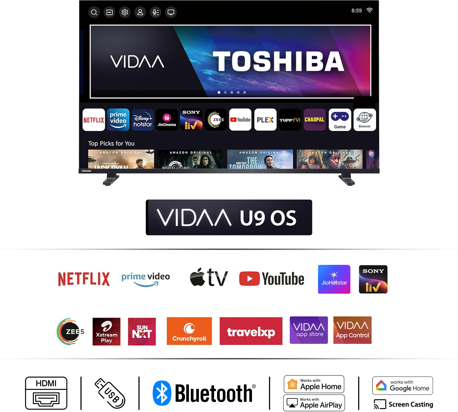 Image of TOSHIBA V37SP 126 cm (50 inch) QLED Full HD Smart VIDAA TV