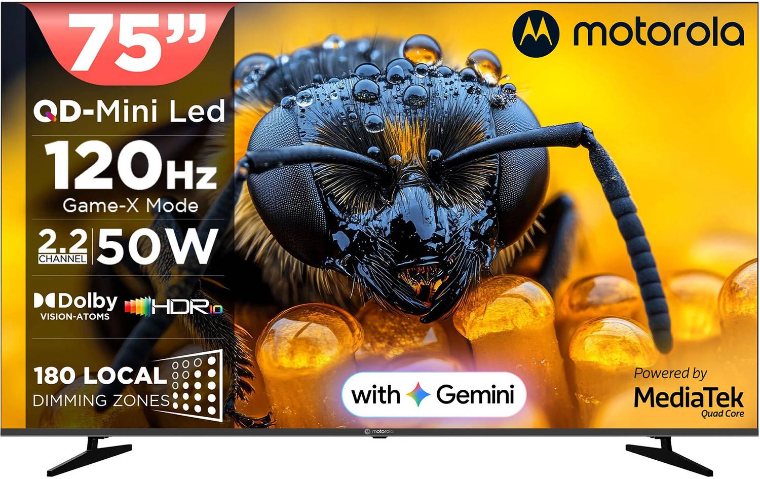 MOTOROLA 190 cm (75 inch) Ultra HD (4K) Mini LED Smart Google TV ...more